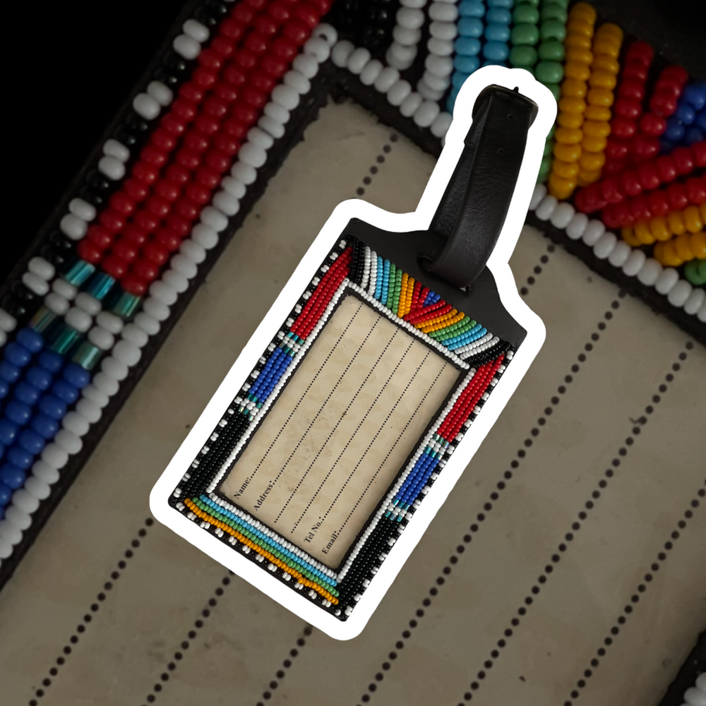 
            
                Load image into Gallery viewer, Beaded Leather Luggage Tags
            
        